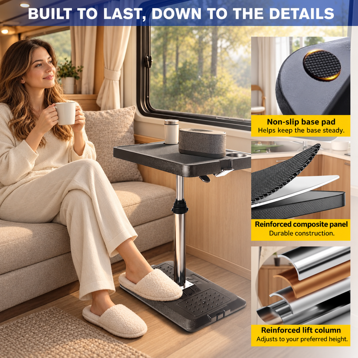 Adjustable Car Seat Tray Table for Work, Dining & Travel