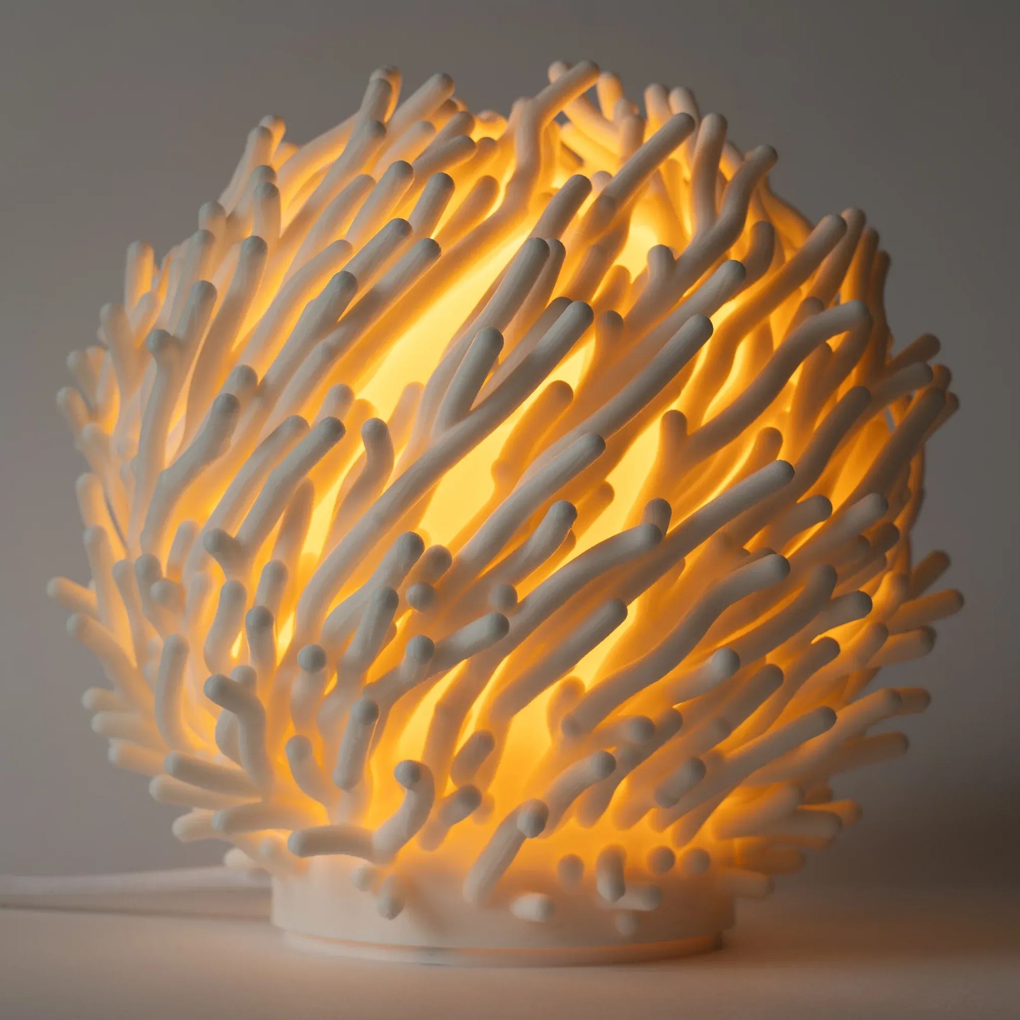 Coral Sculpted Lamp – Organic Form, Plant‑Based Material, Soft Ambient Glow, Made to Order