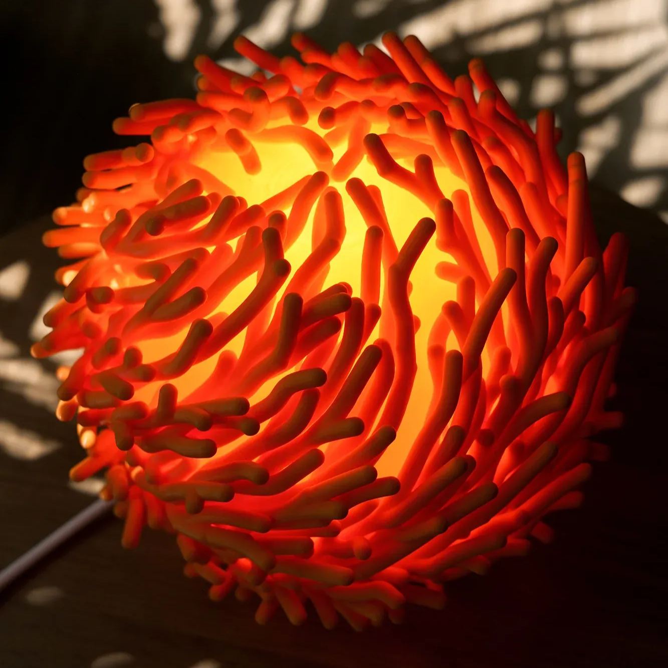 Coral Sculpted Lamp – Organic Form, Plant‑Based Material, Soft Ambient Glow, Made to Order