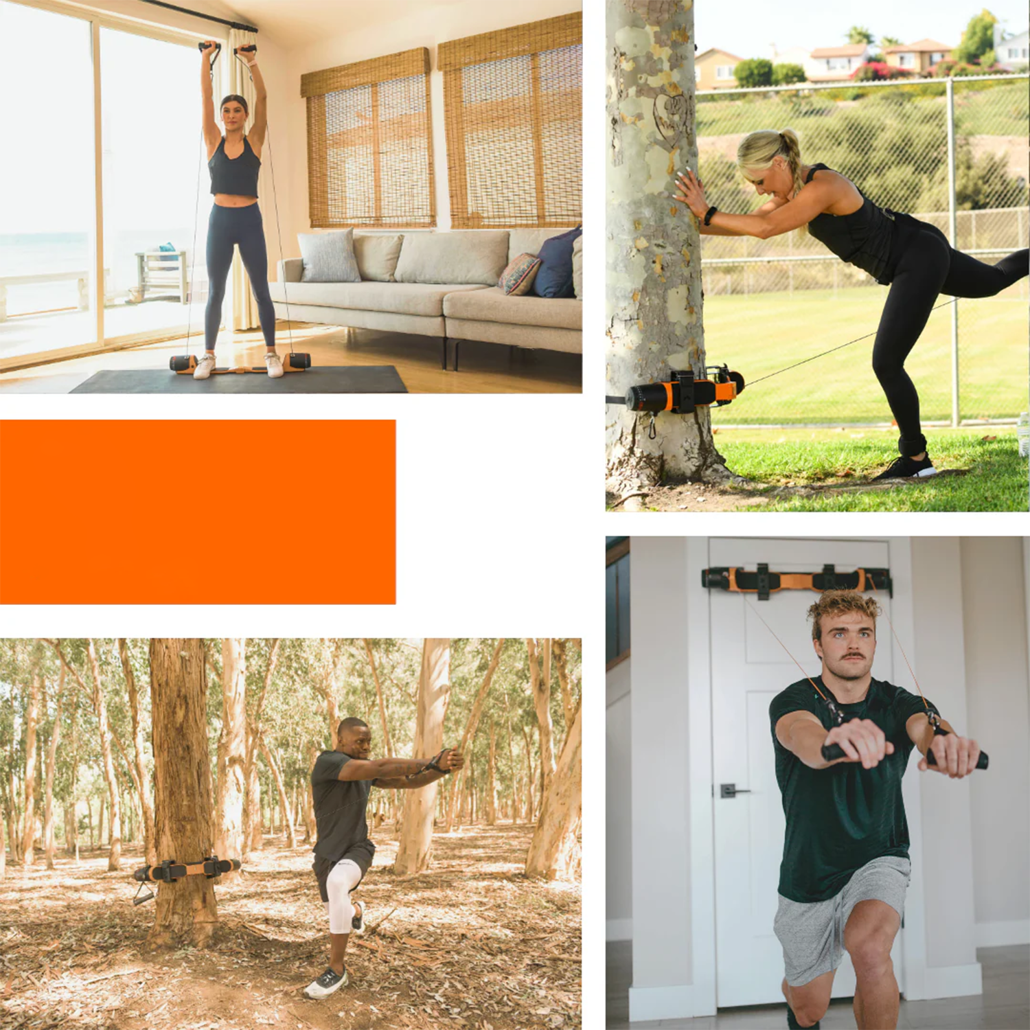 Foldable Cable Resistance Trainer for Full-Body Strength Workouts
