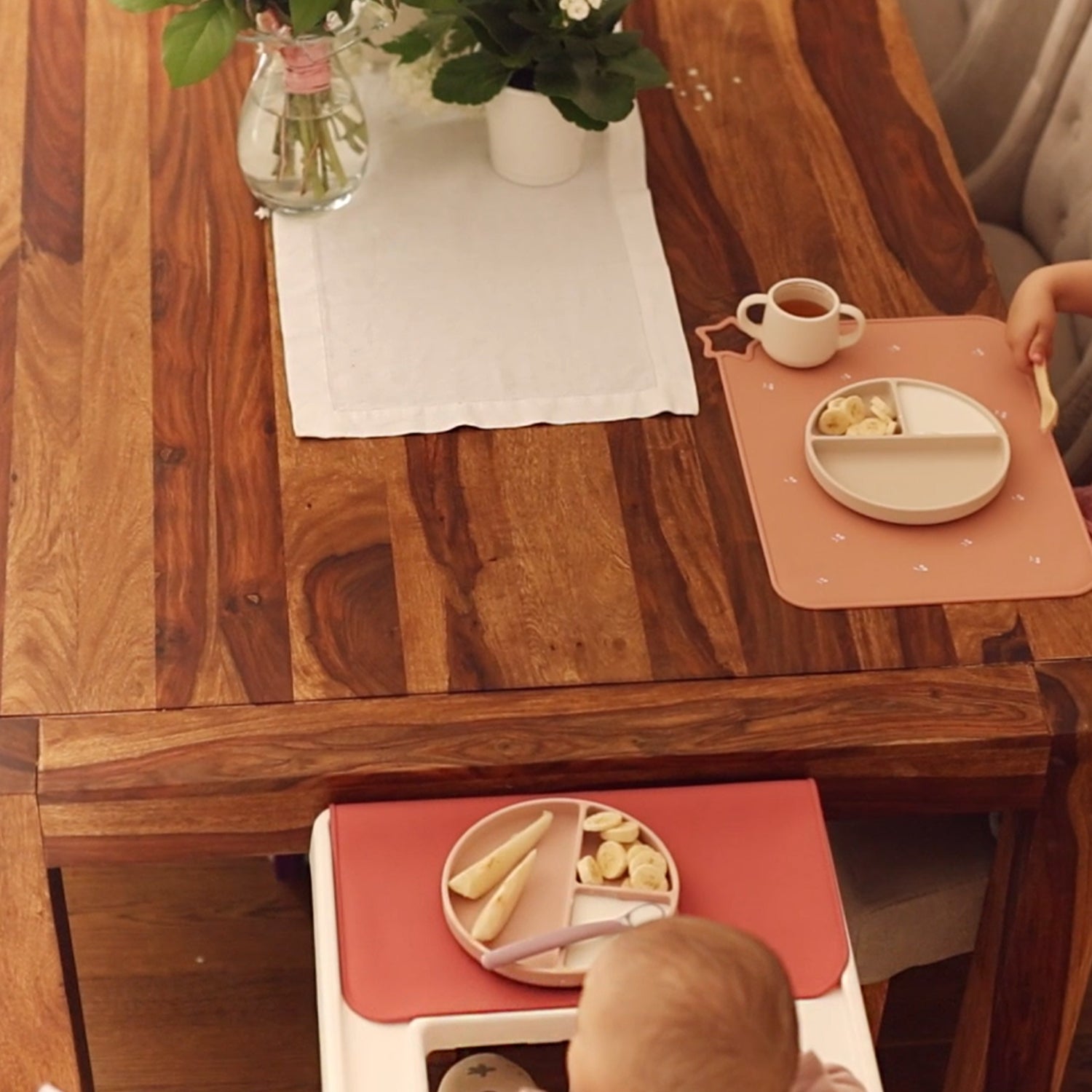 Baby Silicone Placemat with Edge Guard – Non-Slip, Roll-Up Travel Mat for Toddlers
