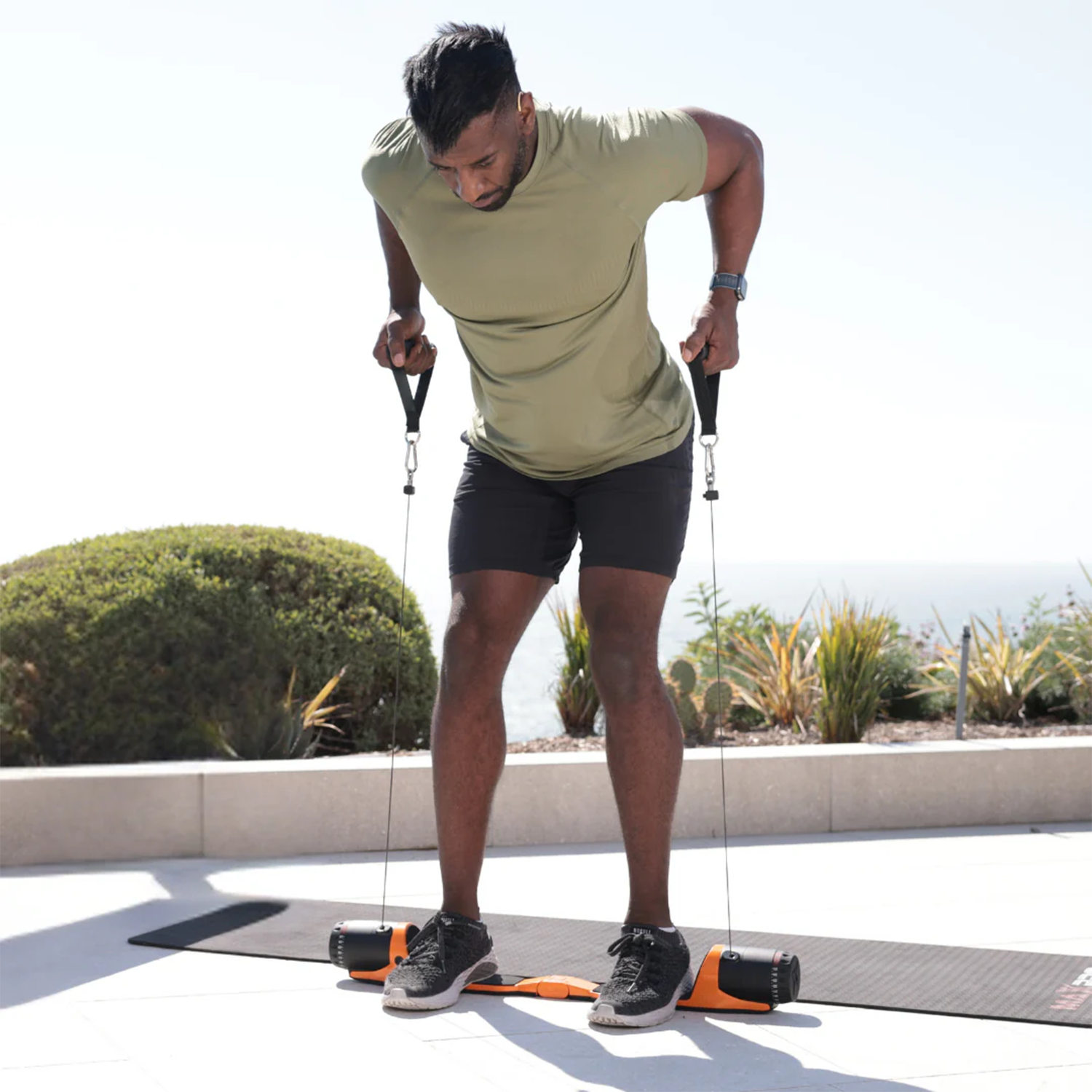 Foldable Cable Resistance Trainer for Full-Body Strength Workouts