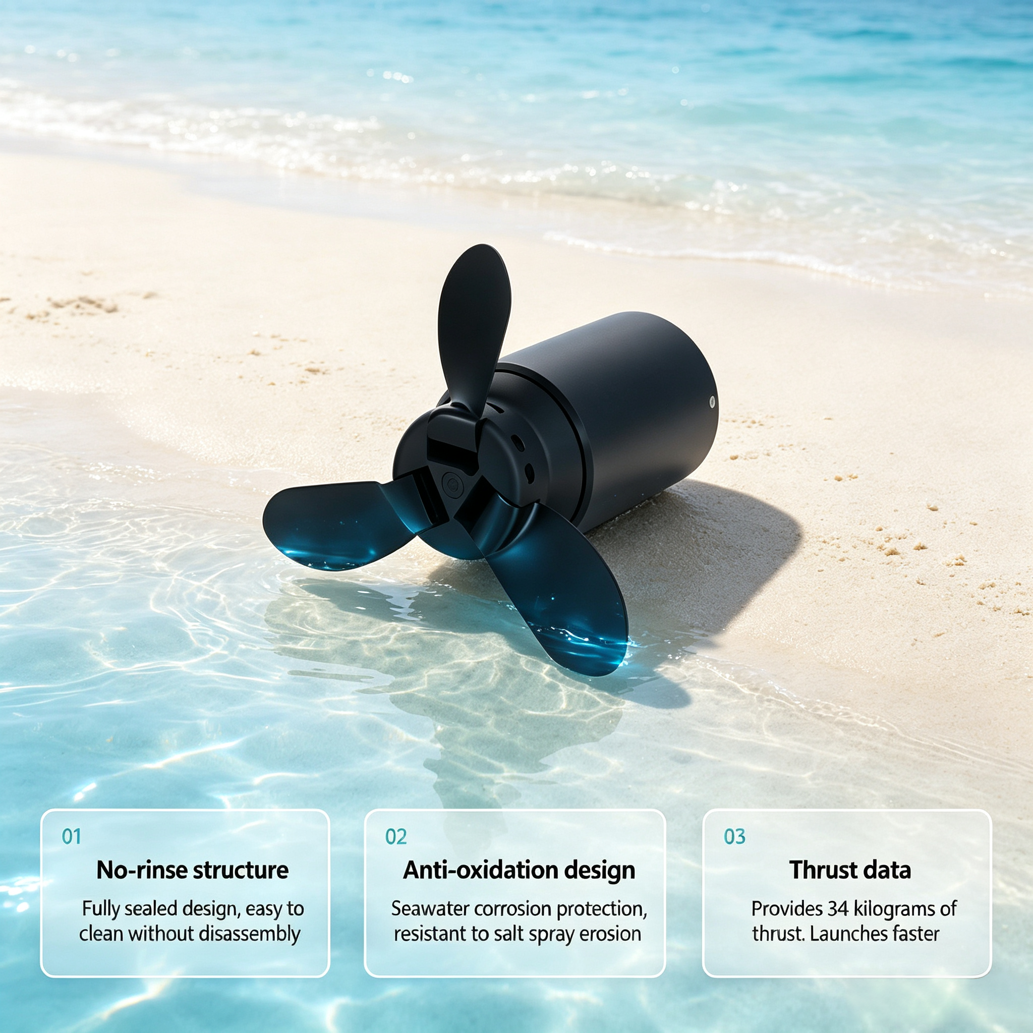 Electric Hydrofoil Assist – 34kg Thrust, 5-Min Install, Fits Your Existing Gear