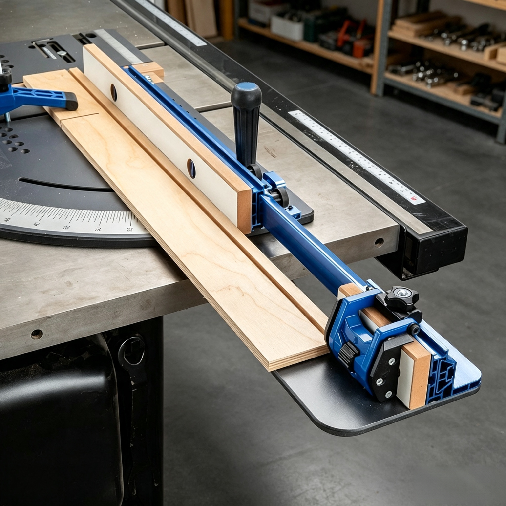 Table Saw Crosscut Sled – 38.25″ Telescoping Fence, Phenolic Base, Micro-Adjust Flip Stop