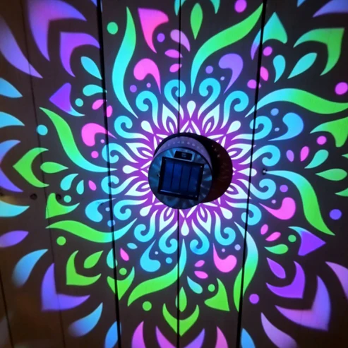 Solar Mandala Fence Light – IP65  Waterproof, Auto On/Off, Decorative Wall Lantern for Garden & Patio