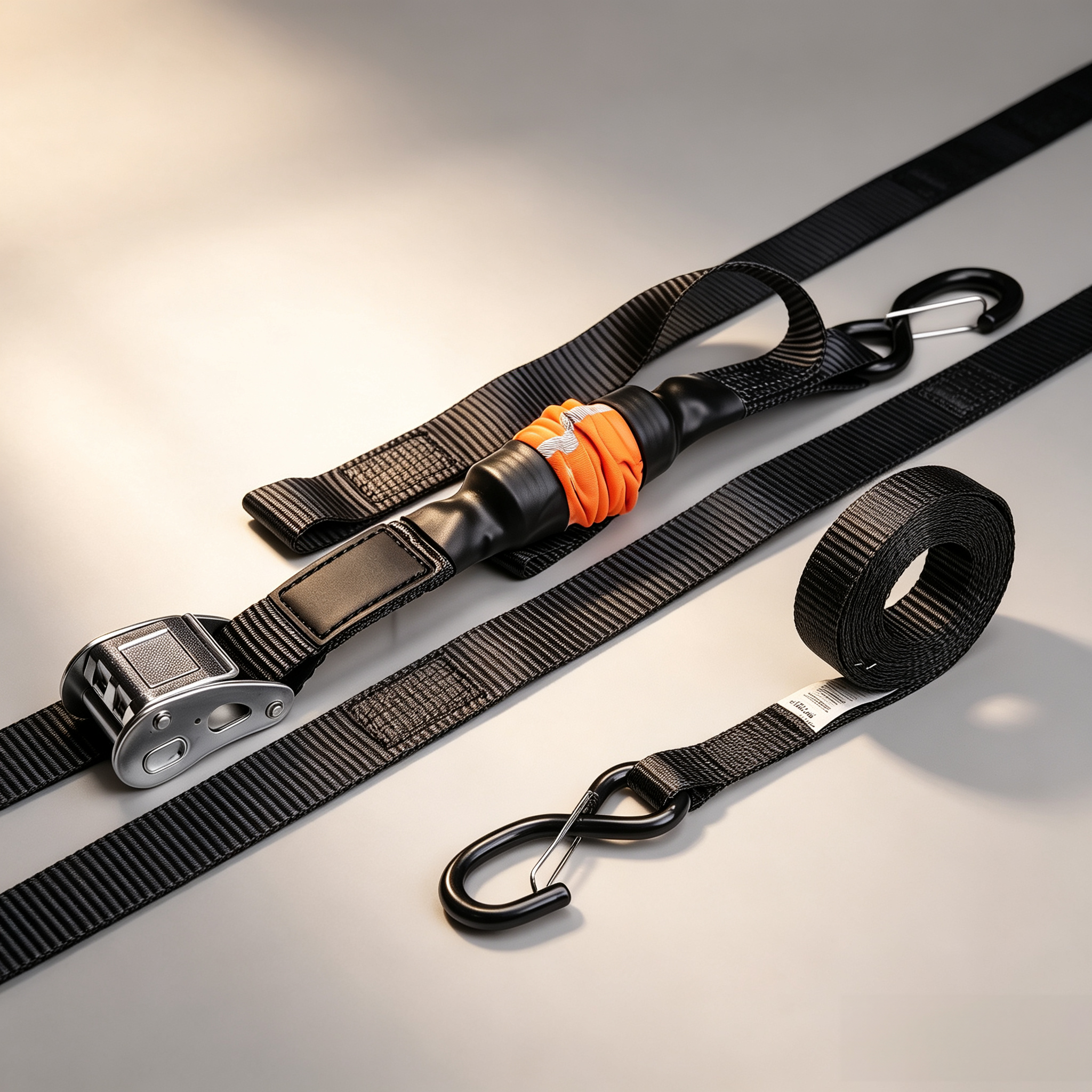 Spring-Loaded Tie-Down Straps – 750LB Working Load, Dynamic Tension, Ratchet-Free Design + Storage Bag