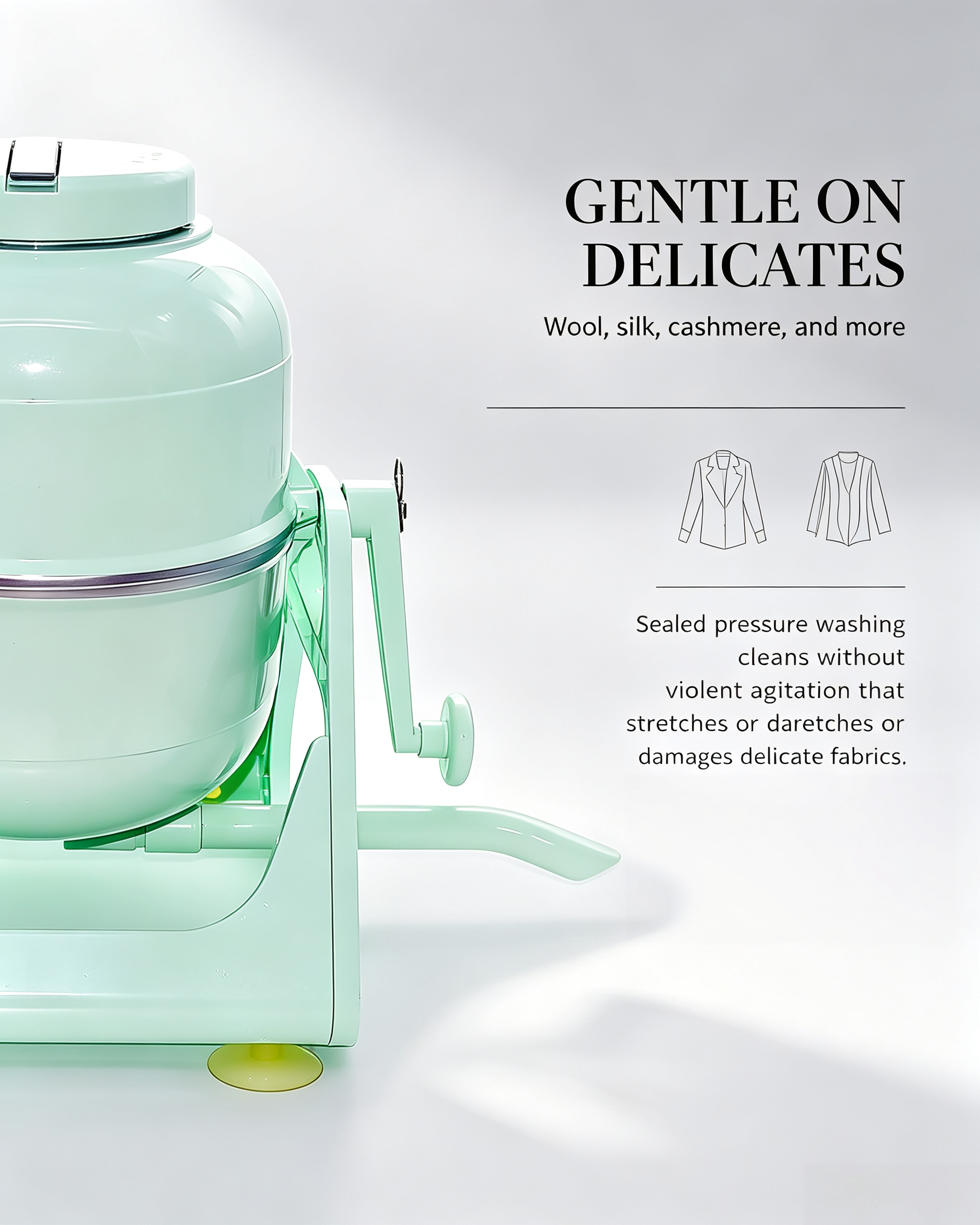 Portable Hand-Crank Washing Machine – 5 lbs Capacity, No Electricity, No Water Hookup