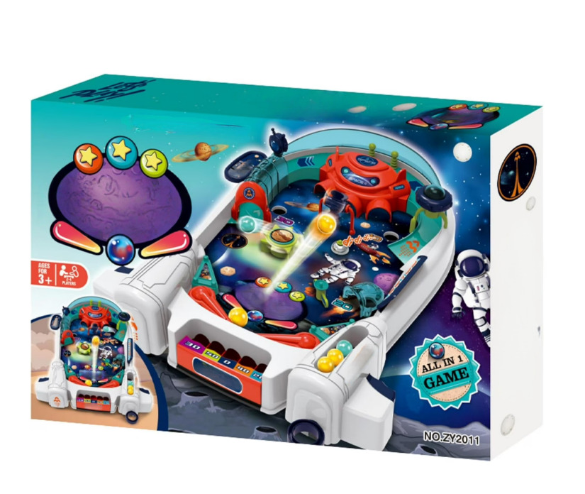 Space-Themed Kids Mini Pinball Machine – Tabletop Arcade Game