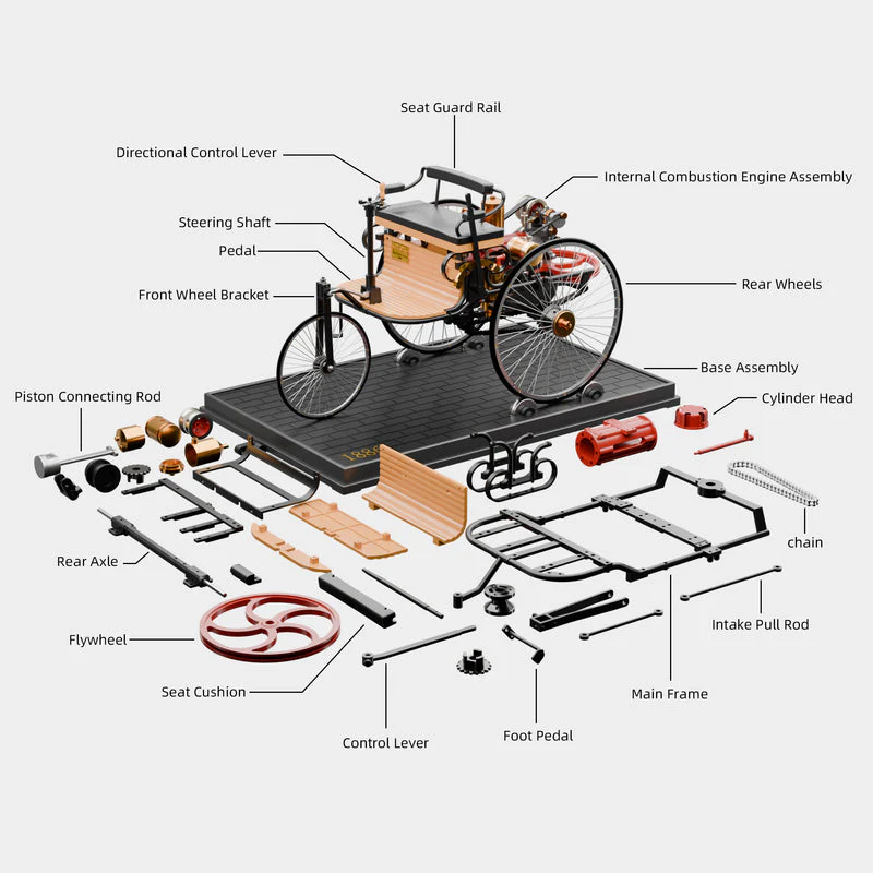 DIY Vintage Metal Tricycle Model Kit