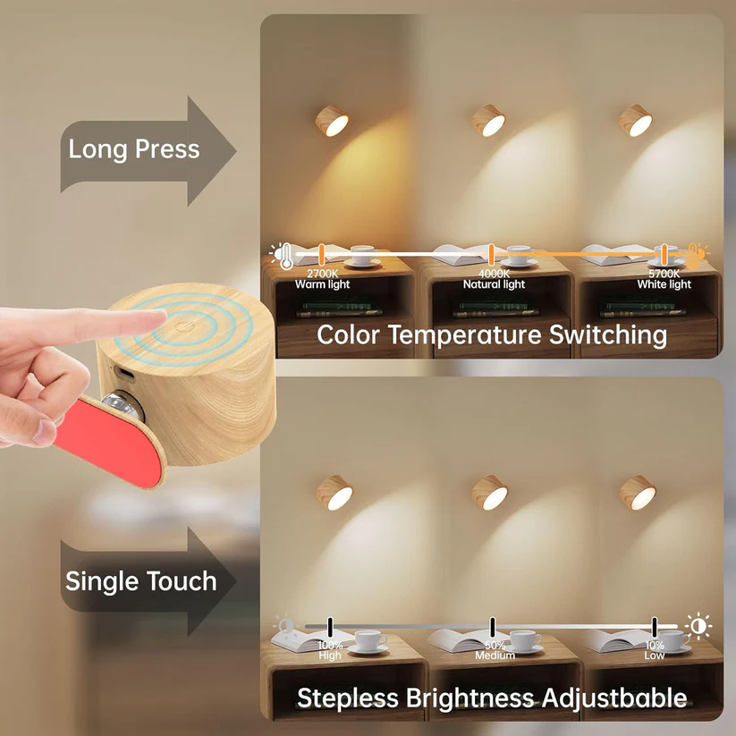Battery-powered wall lamp
