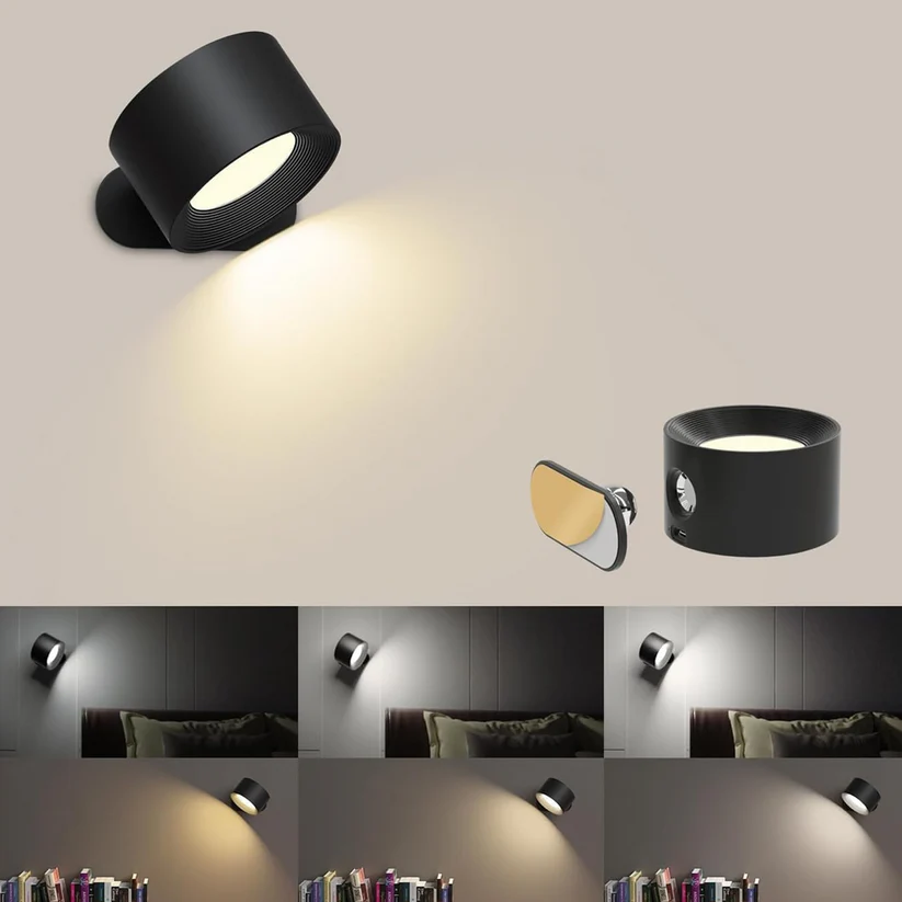 Battery-powered wall lamp
