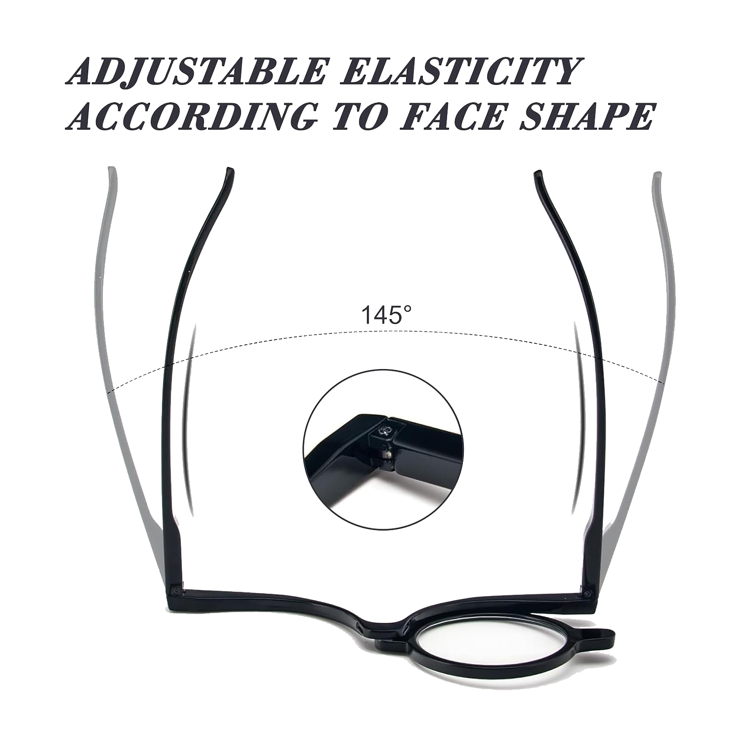 Flip-on single-lens magnifying makeup glasses