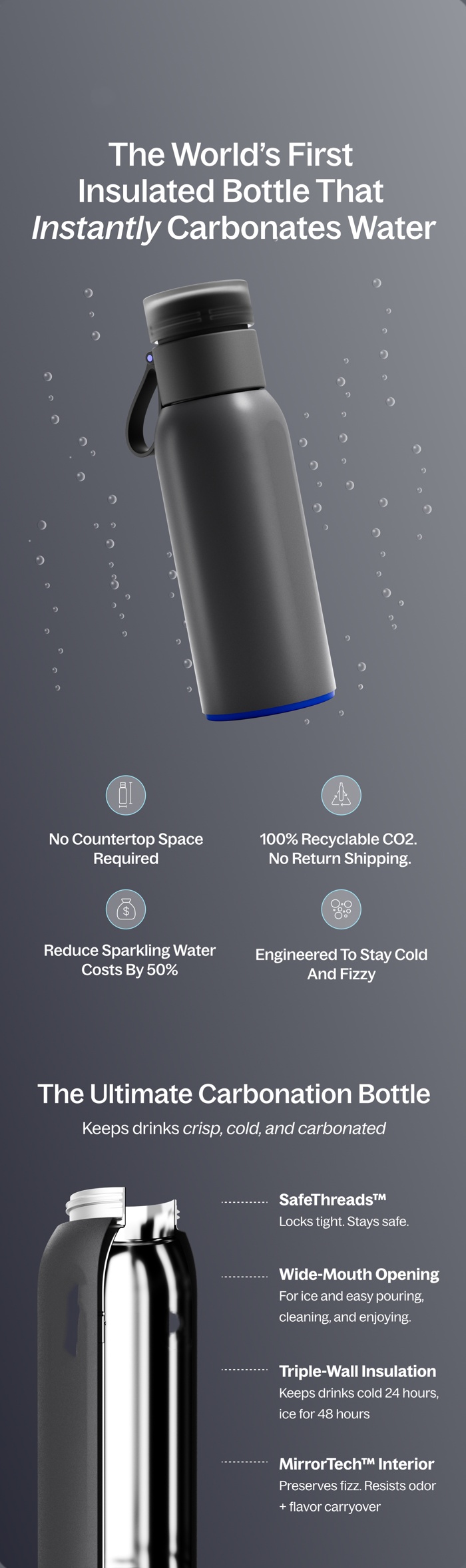 Portable Insulated Carbonation Bottle