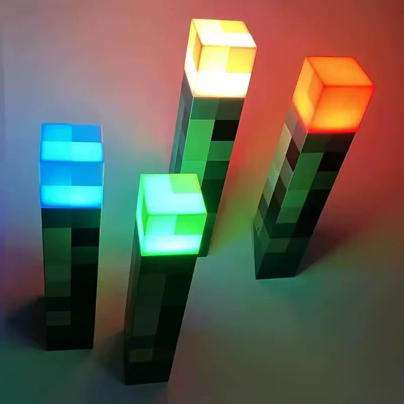 Minecraft Pixelated LED Torch Wall Lamp
