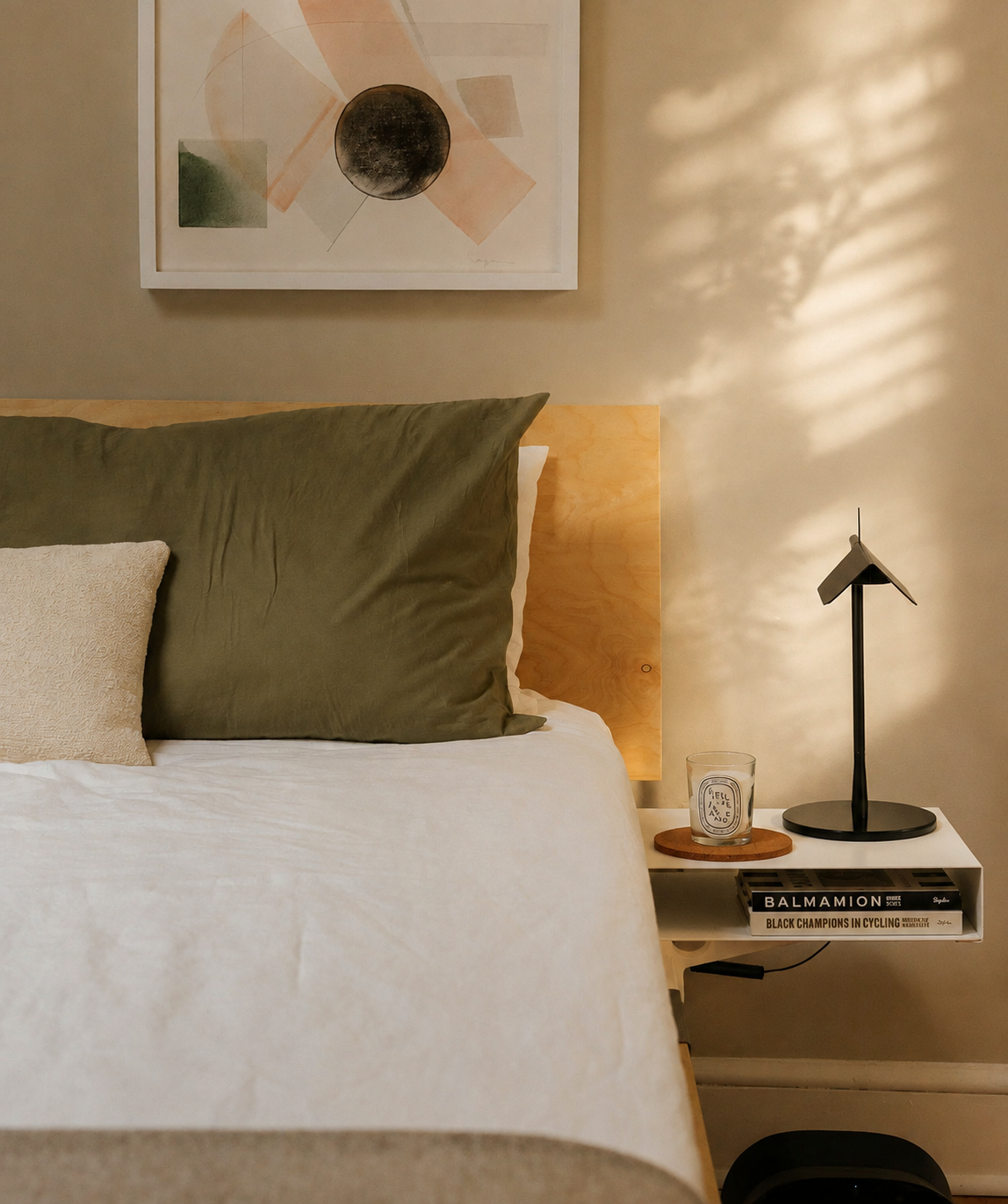 Minimalist Bedside Table with Modern Storage Design
