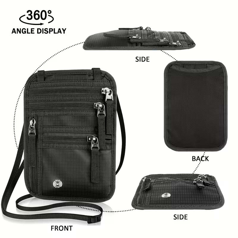 Neck Wallet - RFID Blocking Passport Holder, Easy to Conceal Travel Pouch