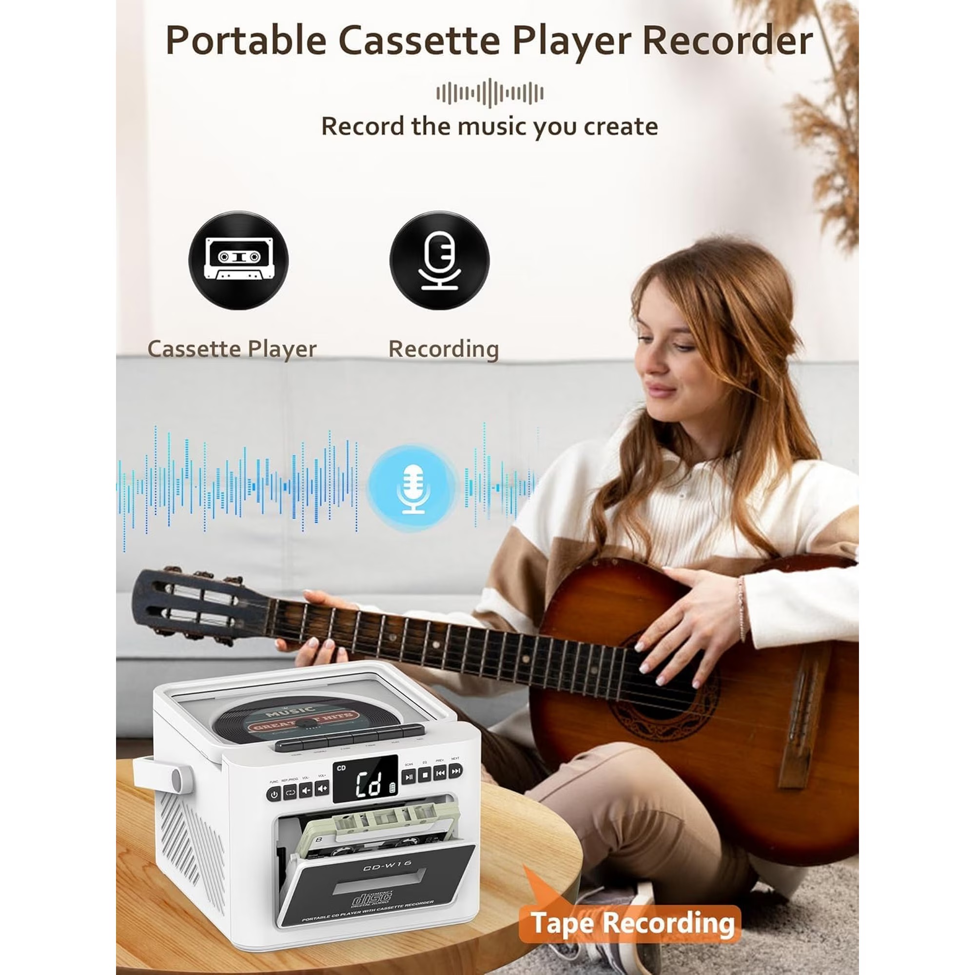 Retro All-In-One CD & Cassette Boombox