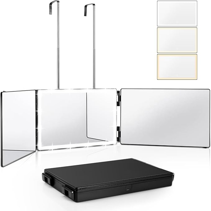 LED Trifold Self-Grooming Mirror
