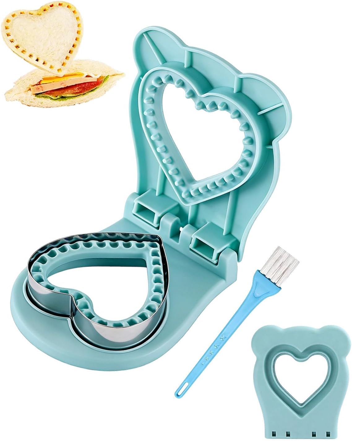 Uncrustable Sandwich Maker, Sandwich Pocket Circle Shape Cutter & Sealer for Kids Breakfast and Lunchboxes, Light Blue, 3.7Inch