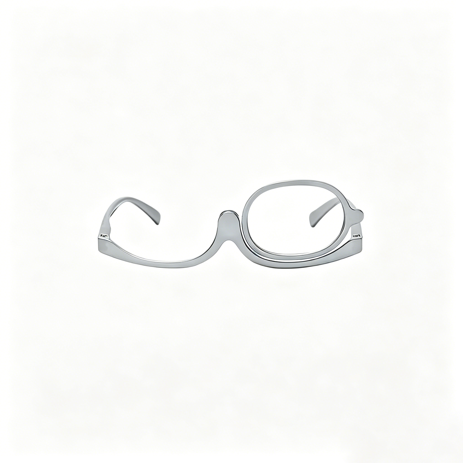 Flip-on single-lens magnifying makeup glasses
