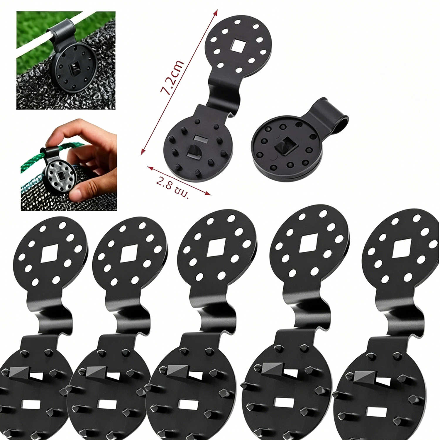 Heavy-duty garden tarpaulin clip set