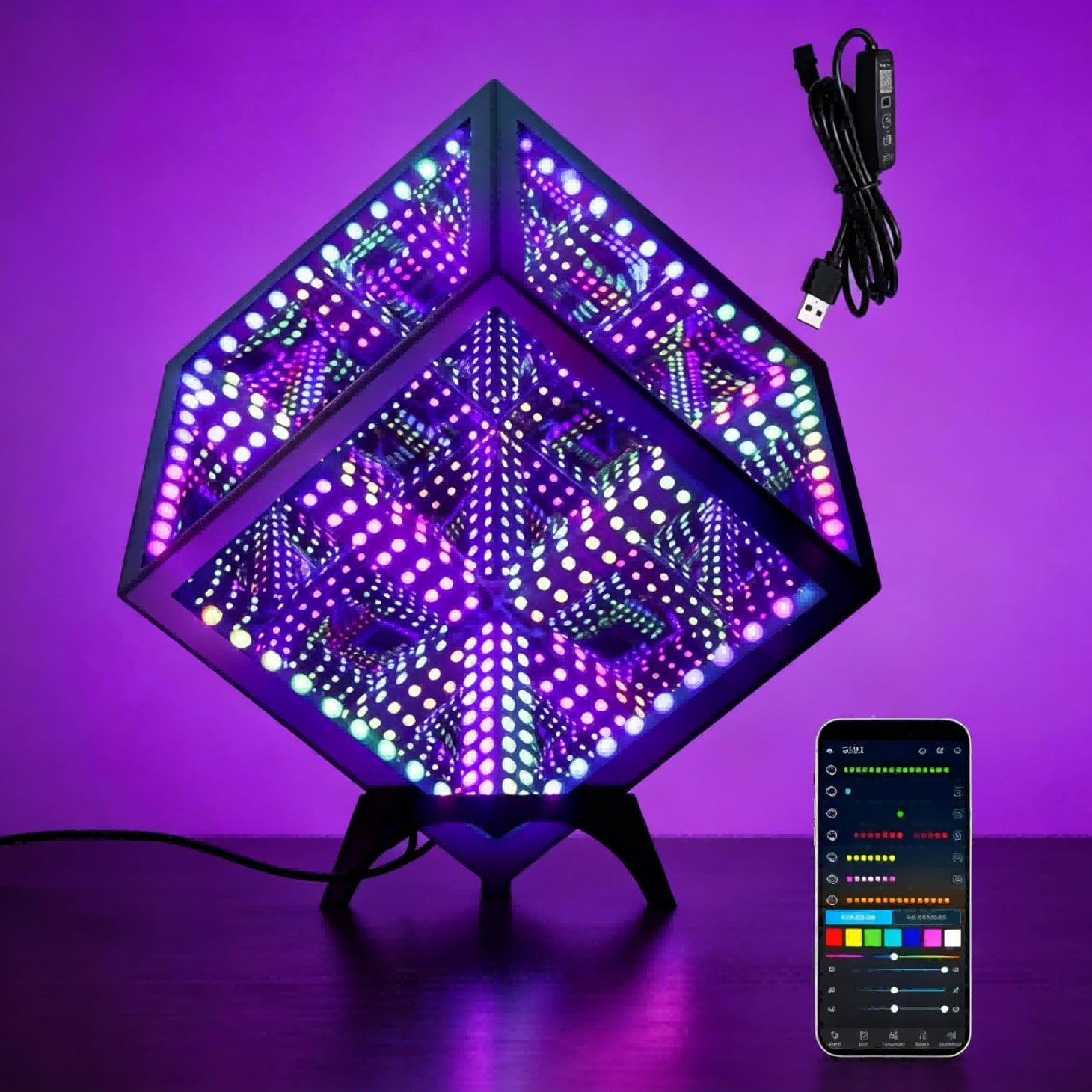 Infinity Mirror LED Table Lamp