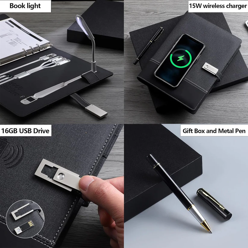 Smart Wireless Charging Notebook Organizer
