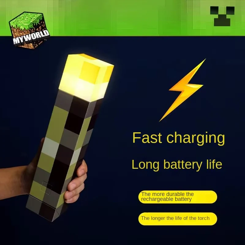 Minecraft Pixelated LED Torch Wall Lamp