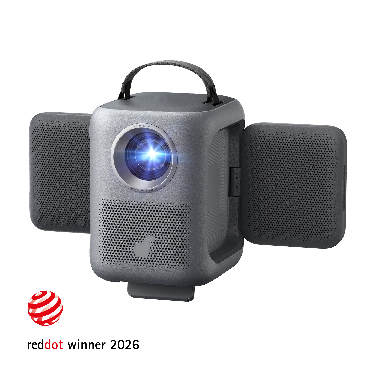 Smart Portable Projector with Flippable Speakers – 1080P Wireless Cinema for Indoor and Outdoor Use