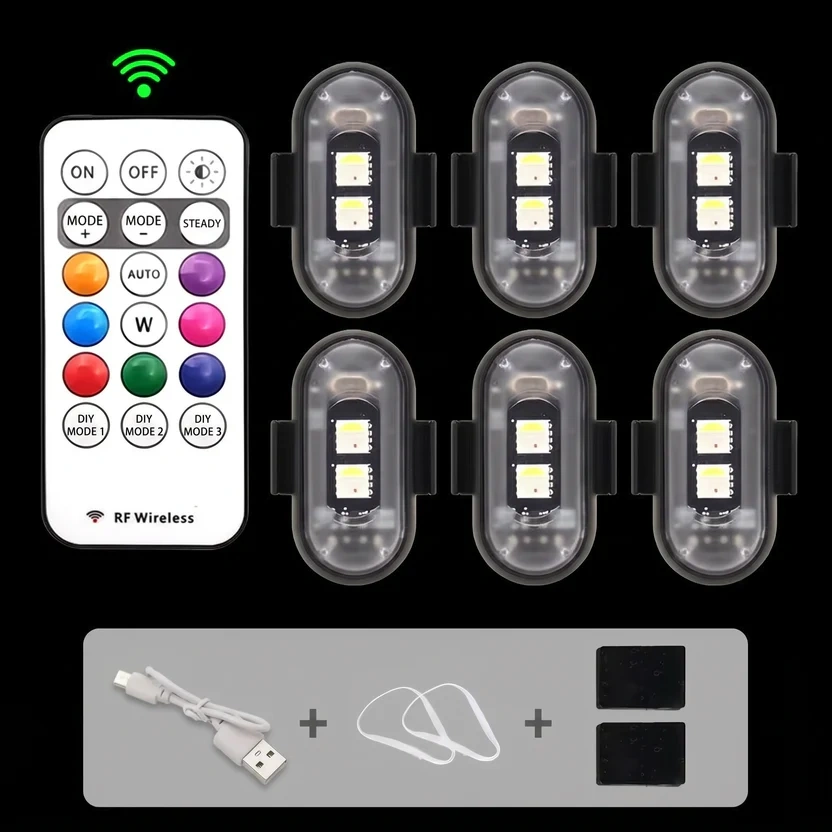 Wireless RF Car LED Ambient Lighting Kit – Multi-Mode DIY Interior Lights, 2-Pack Luxury Atmosphere Upgrade for Night Driving