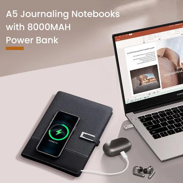 Smart Wireless Charging Notebook Organizer