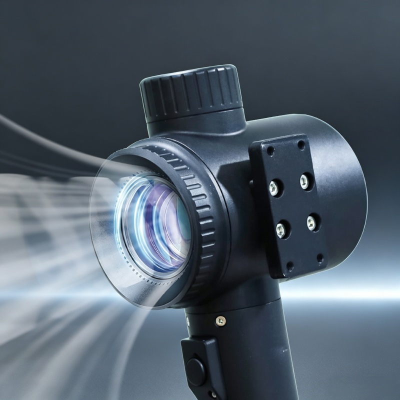 Handheld laser cleaning head with blue beam