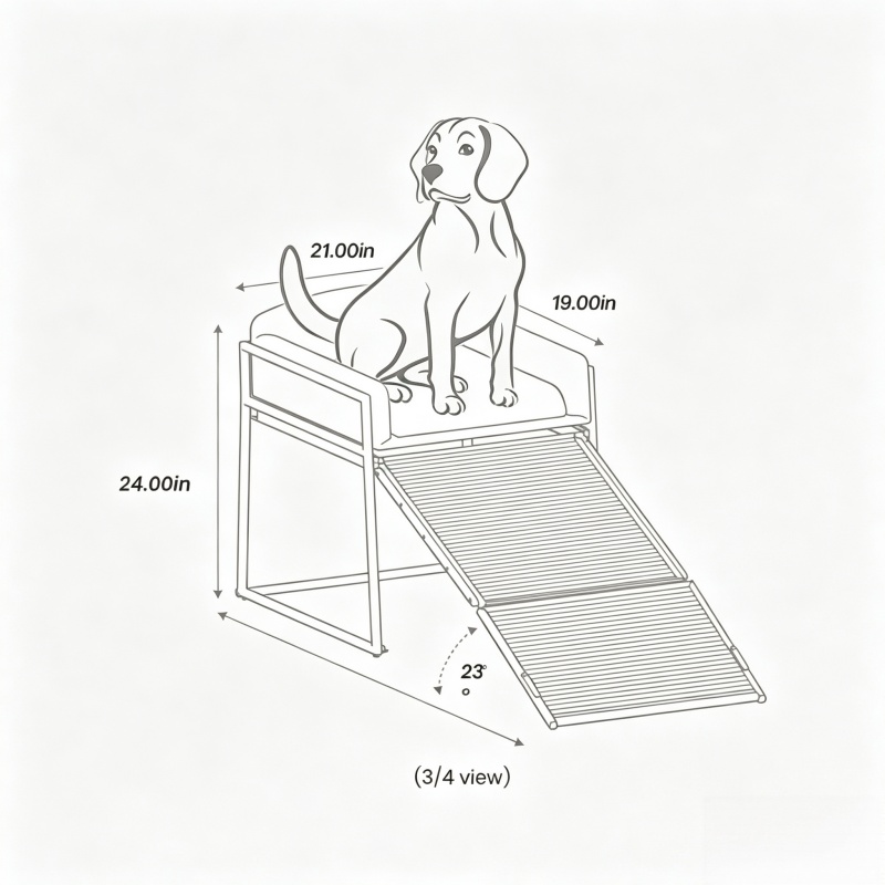 Pet Office Chair with Ramp for Small Dogs 🐶🪑