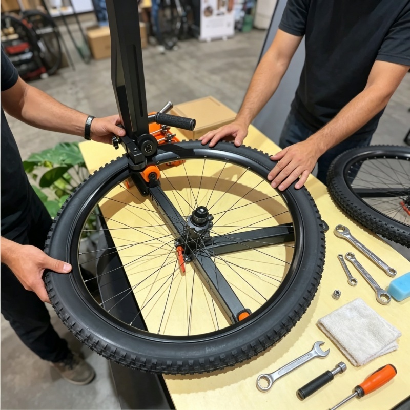 Foldable Wheel Alignment Stand for Bike Repair