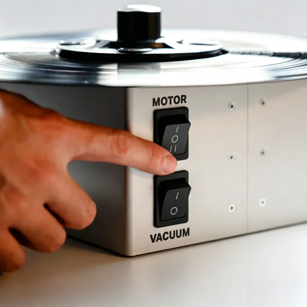 Compact Vinyl Record Cleaning Machine with Wet & Dry Vacuum System