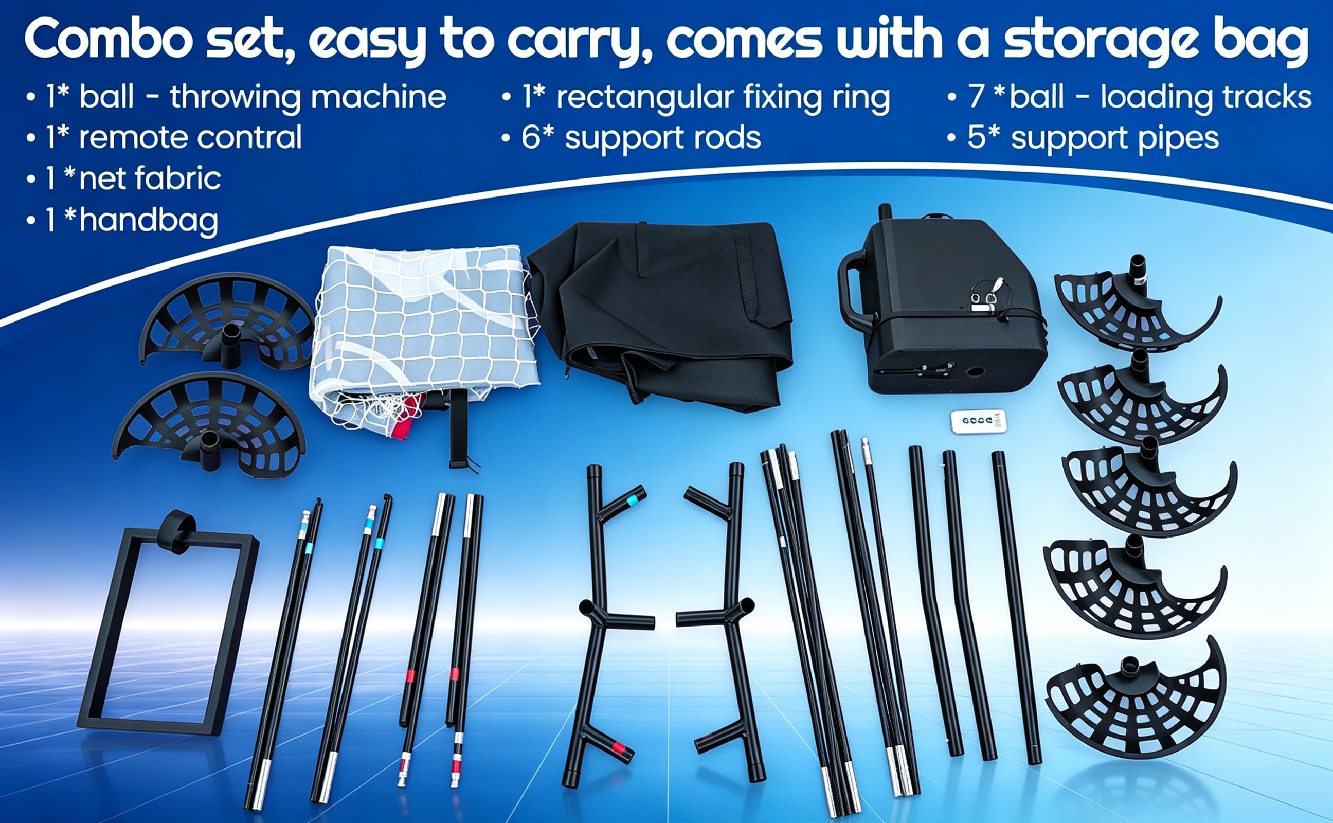 Full combo set with machine, net, bag and support frame