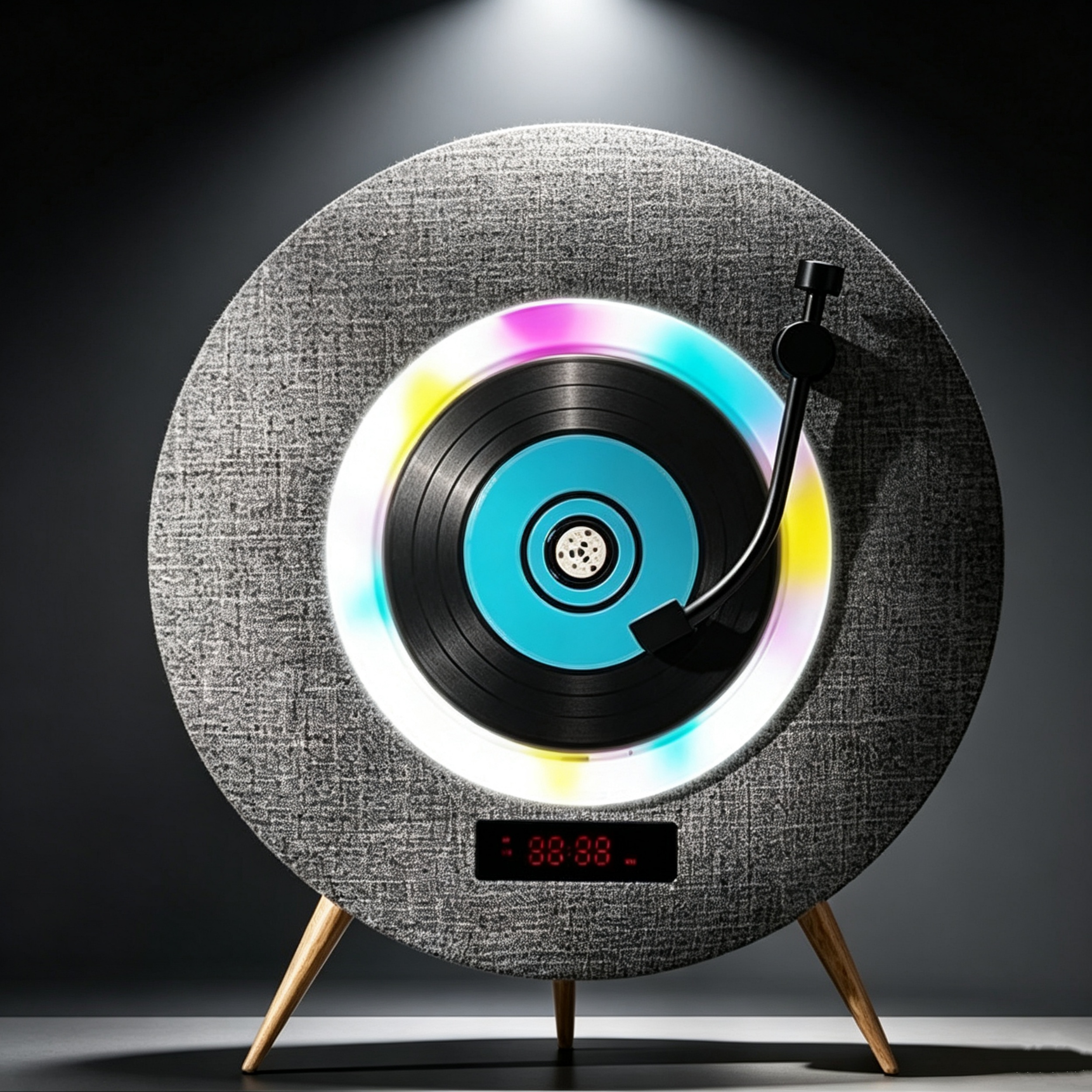 Illuminated CD Player – Vertical Design with Remote Control & Multiple Lighting Modes