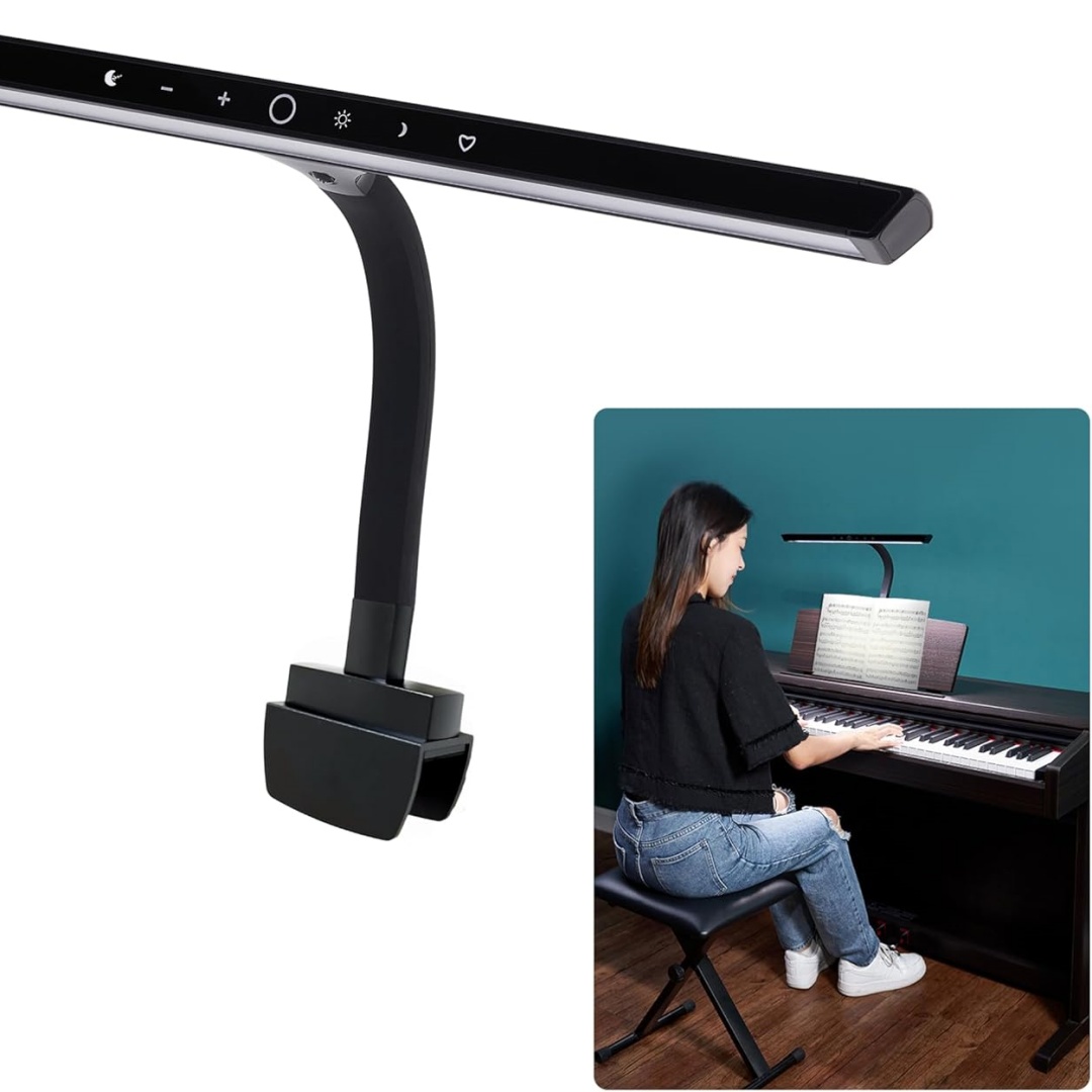 5-Level LED Piano Light with Memory & Gooseneck