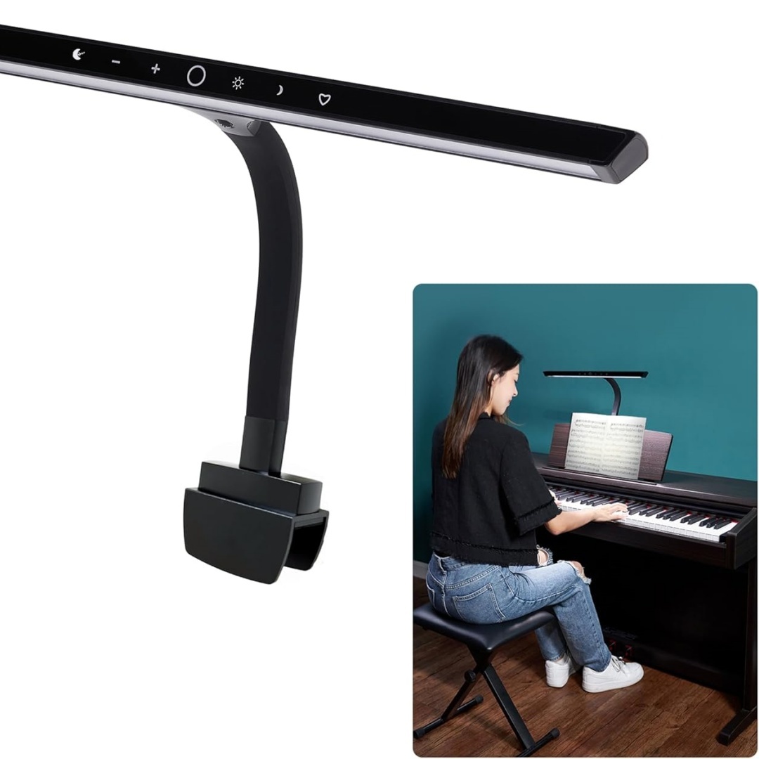 5-Level LED Piano Light with Memory & Gooseneck