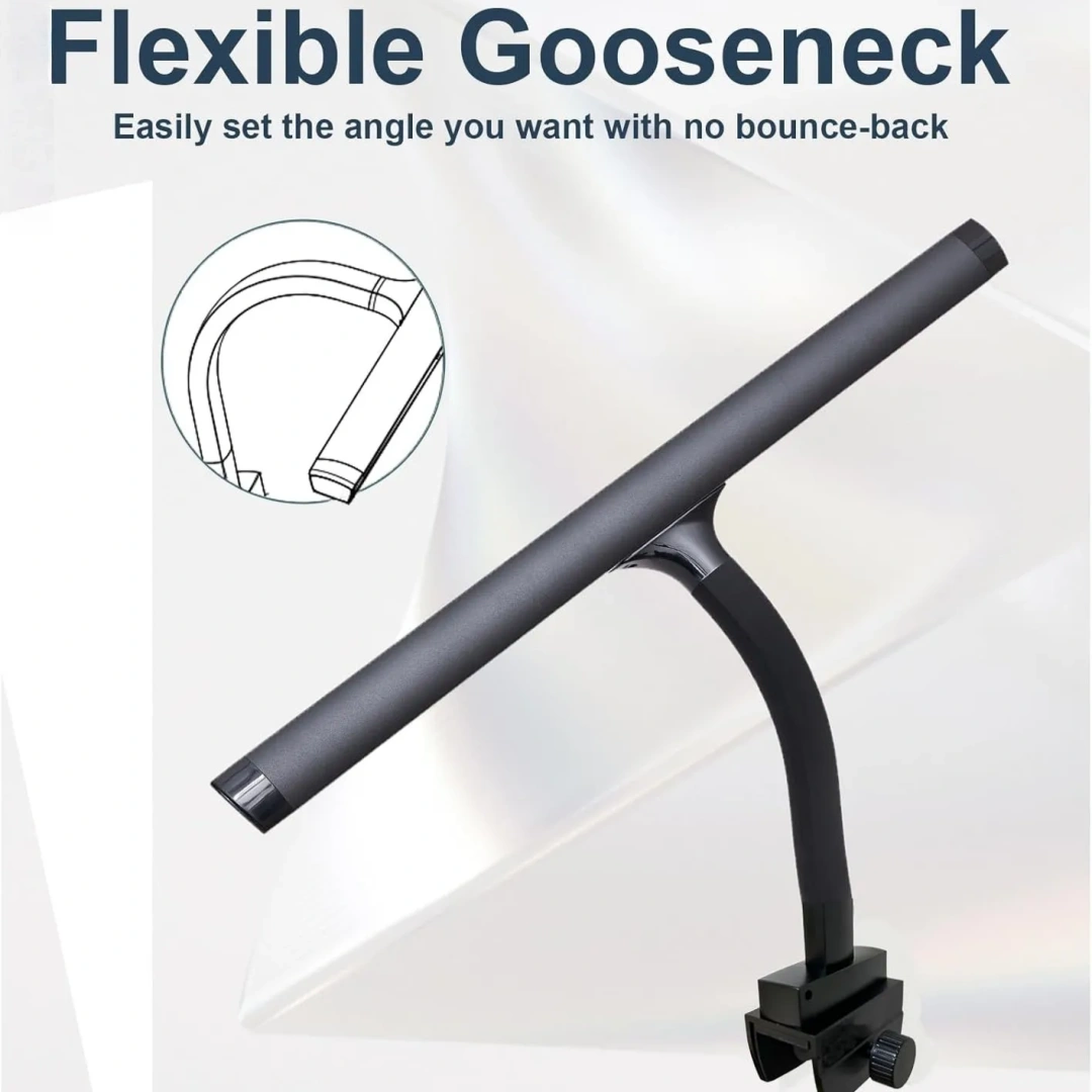 5-Level LED Piano Light with Memory & Gooseneck