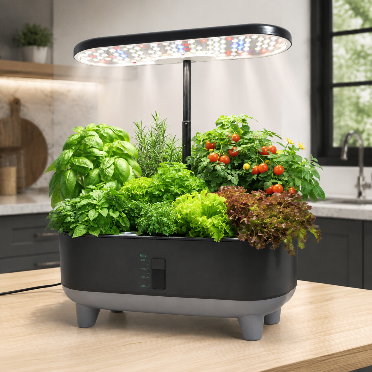 Smart Indoor Hydroponic System – 6L Tank, 3 Grow Modes, LED Grow Light & Starter Kit