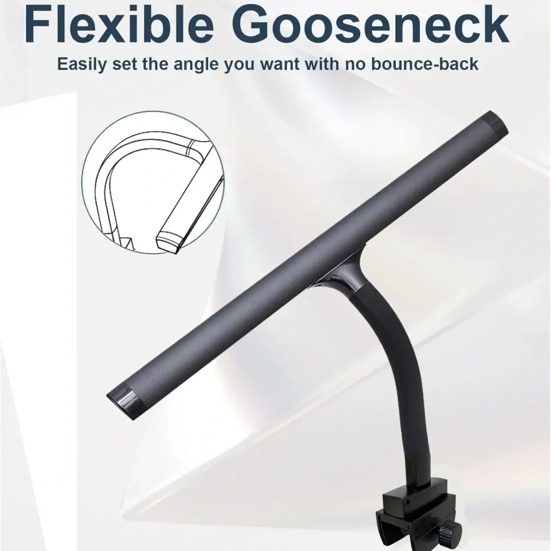 5-Level LED Piano Light with Memory & Gooseneck