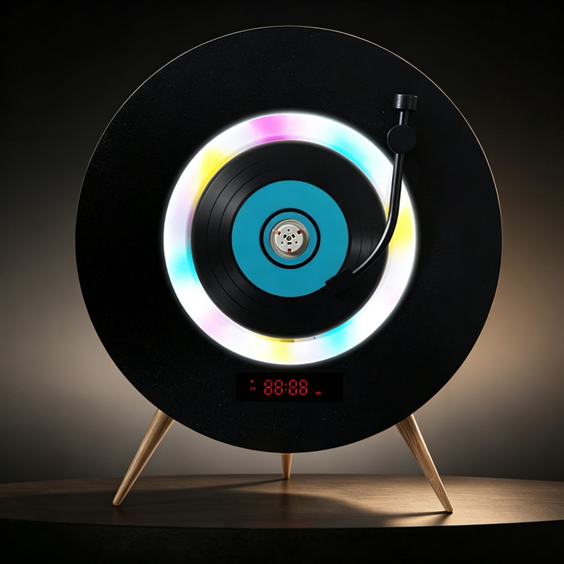 Illuminated CD Player – Vertical Design with Remote Control & Multiple Lighting Modes