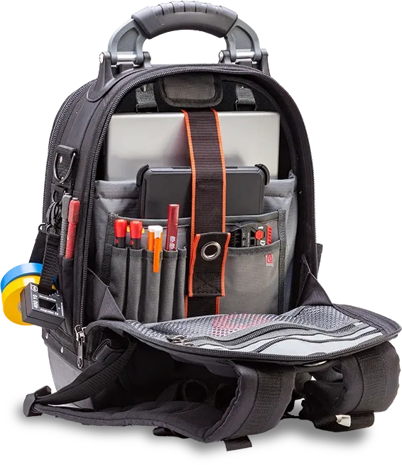 Adjustable Deep Capacity Zippered Tool Backpack Case