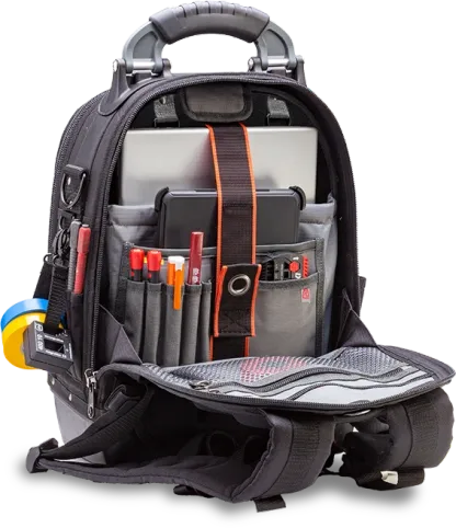 Adjustable Deep Capacity Zippered Tool Backpack Case