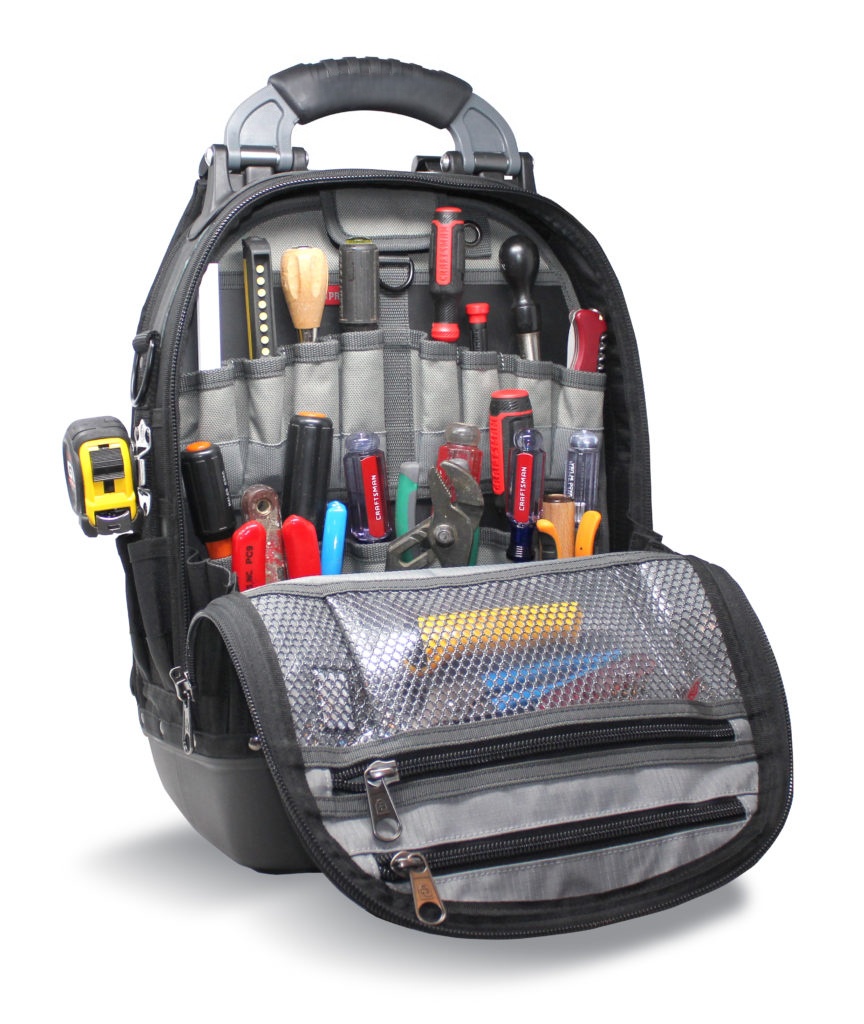 Adjustable Deep Capacity Zippered Tool Backpack Case