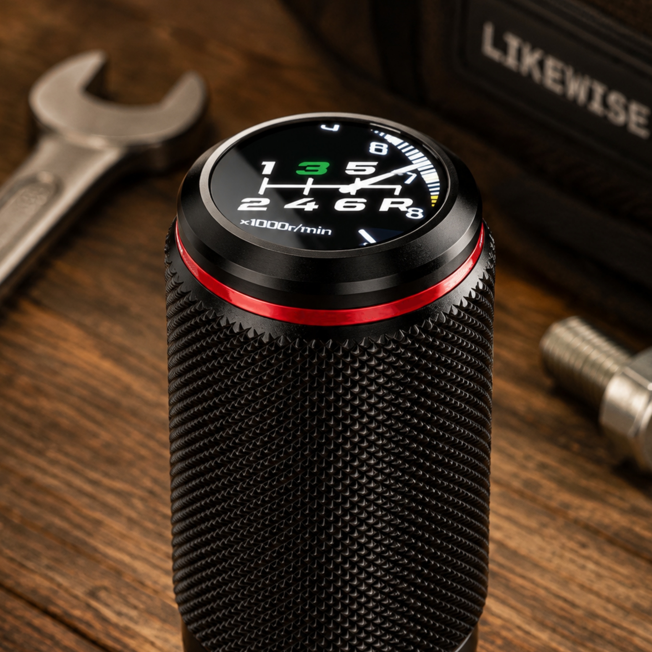 OLED Digital Shift Knob with Virtual Tachometer – High‑Tech Manual Gear Knob