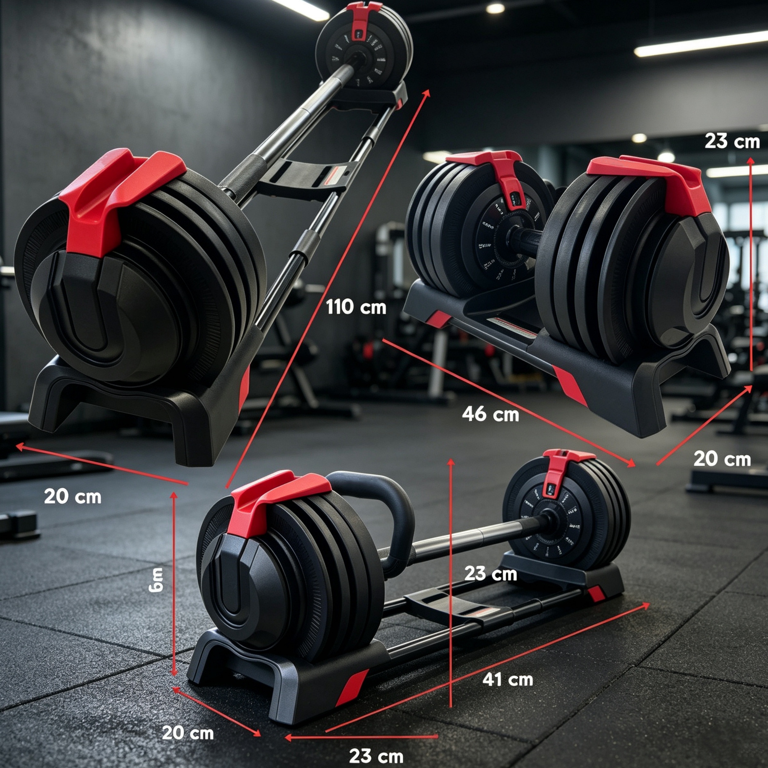3‑in‑1 Fitness Kit – Adjustable Dumbbell, Barbell & Kettlebell (24 kg) 