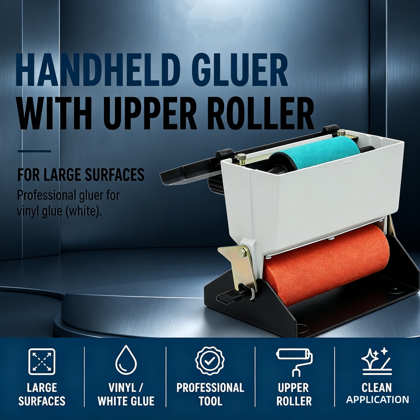 Wood Glue Applicator with Upper Roller – Dual‑Roller Flow Control Tool for Woodworking