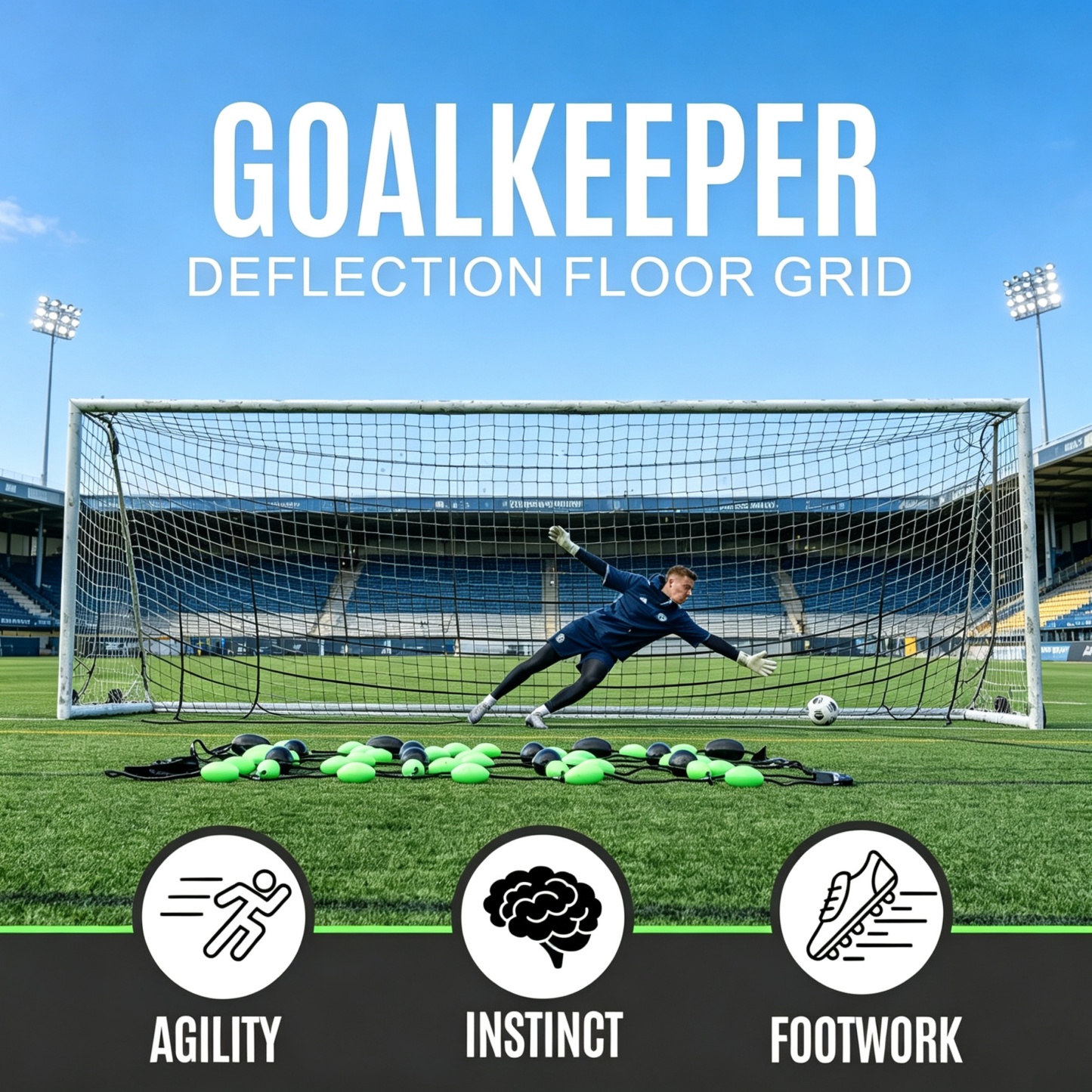 Goalkeeper Reaction Training Grid – Elite Ground Deflection Trainer